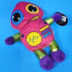 Toy Works Pink Robot Plush Stuffed Animal Tags 7.5  inch Plushie Stuffie